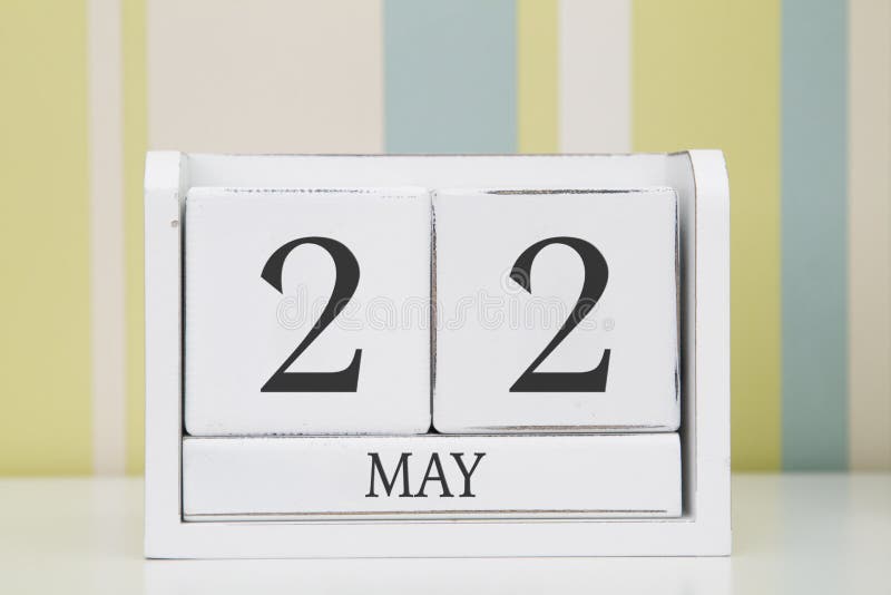 Cube shape calendar for MAY 22 stock photography