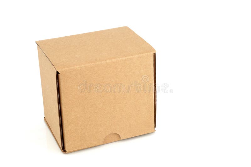 Cube Shape Cardboard Box with Lid Closed royalty free stock photography