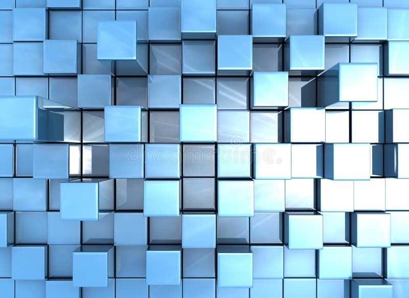 Abstract Background - blue metallic cubes. Abstract Background - blue metallic cubes