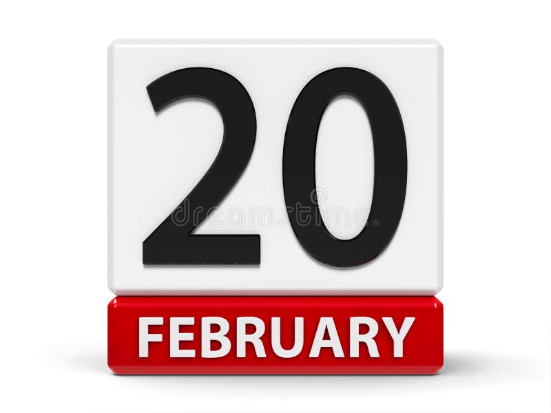 February 20th Cubes calendar 20th february stock illustration