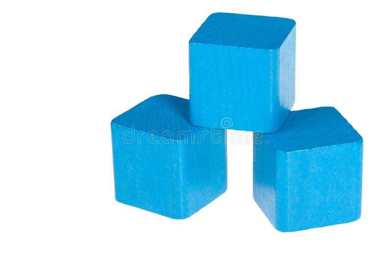 Blue wooden cubes. It is isolated on a white background. Blue wooden cubes. It is isolated on a white background