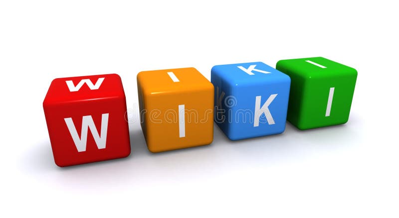 A set of letter cubes that spell out Wiki. A set of letter cubes that spell out Wiki.