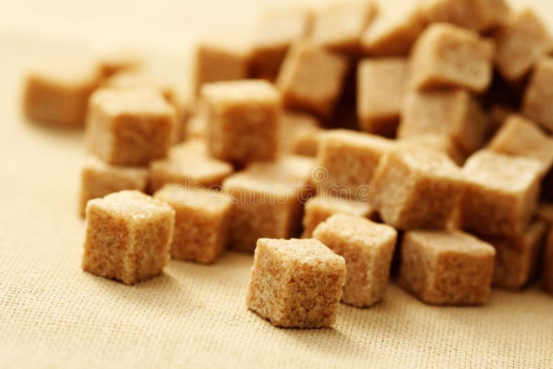 Close-ups of brown sugar cubes - food and drink. Close-ups of brown sugar cubes - food and drink