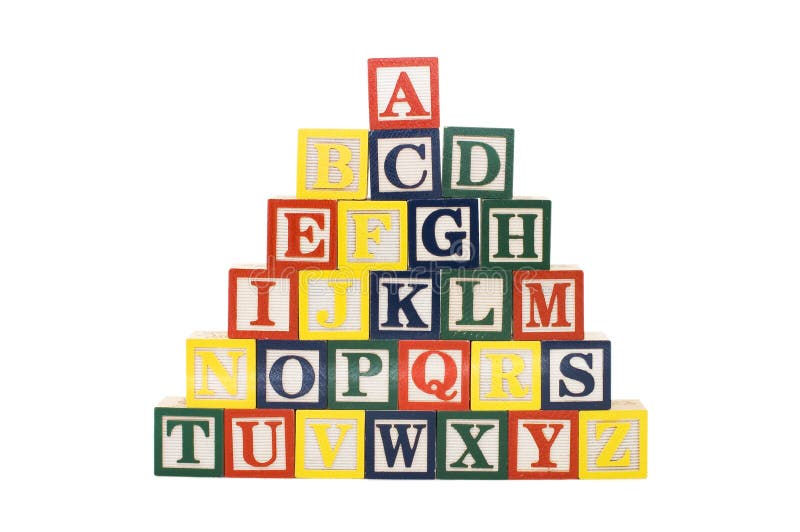 Wooden Alphabet Blocks Isolated on White Background Stock Image - Image ...
