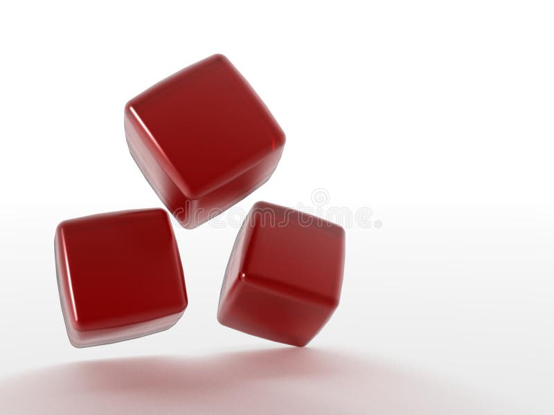 Cubes rouges tridimensionnels