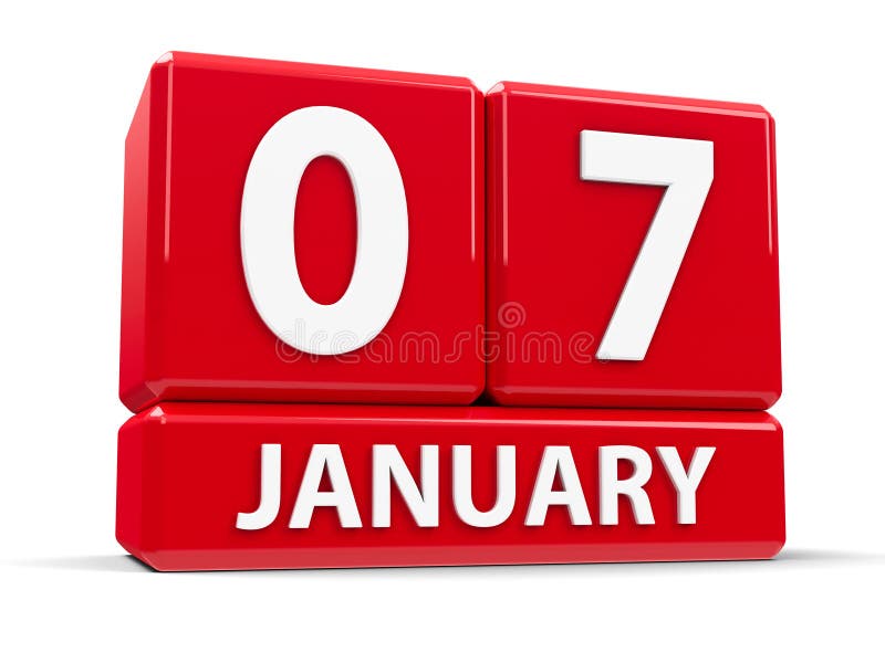 Cubes 7th January stock illustration. Illustration of celebration 82522612