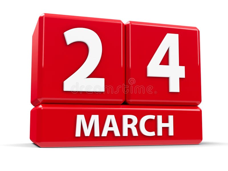 Cubes 24th March stock illustration. Illustration of fourth 89214752