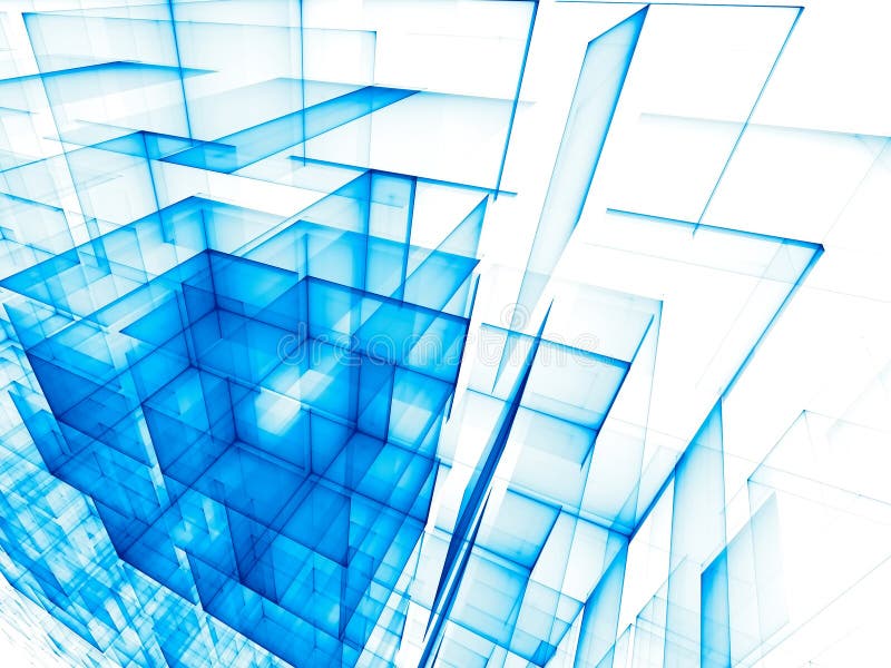 Cubes wall - abstract computer-generated image royalty free illustration