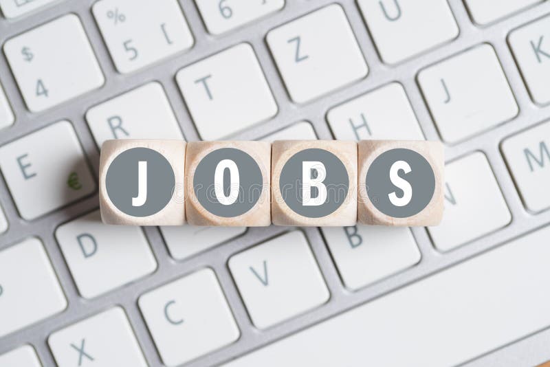 Cubes with the word `JOBS` stock images Cubes with the word `JOBS` stock images