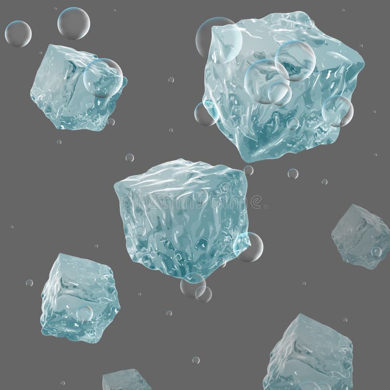 Cubetti di ghiaccio, soda, ghiaccio Fondo realistico fresco royalty illustrazione gratis