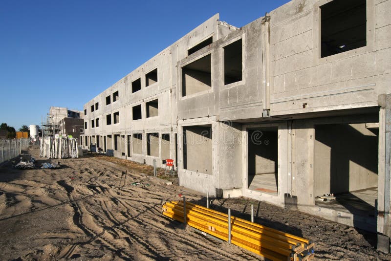 Construction of housing in a suburb. Construction of housing in a suburb