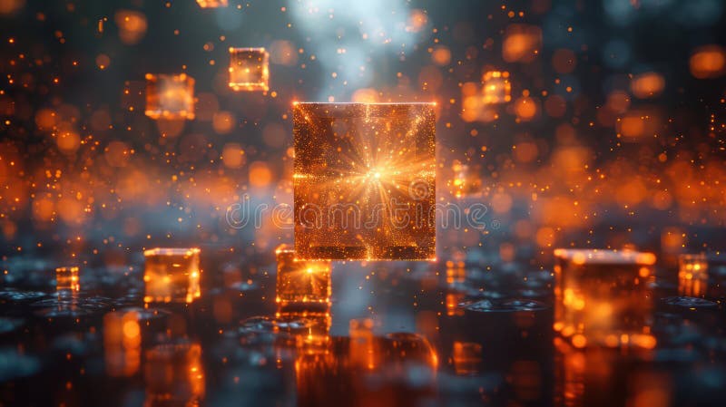 Cubist Convergence: Abstract 3D Geometric Composition of Looping Cubes in Seamless Animation vector illustration