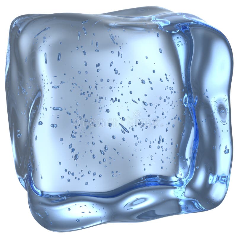 Cubo de hielo con las pequeñas burbujas stock de ilustración Cubo de hielo con las pequeñas burbujas stock de ilustración