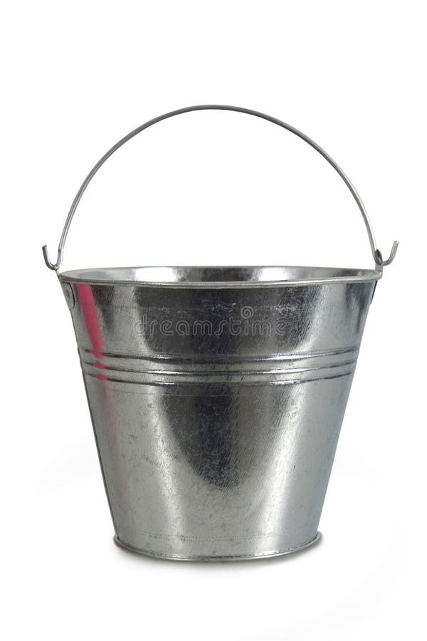 Cubo del metal aislado en blanco imagen de archivo Cubo del metal aislado en blanco imagen de archivo