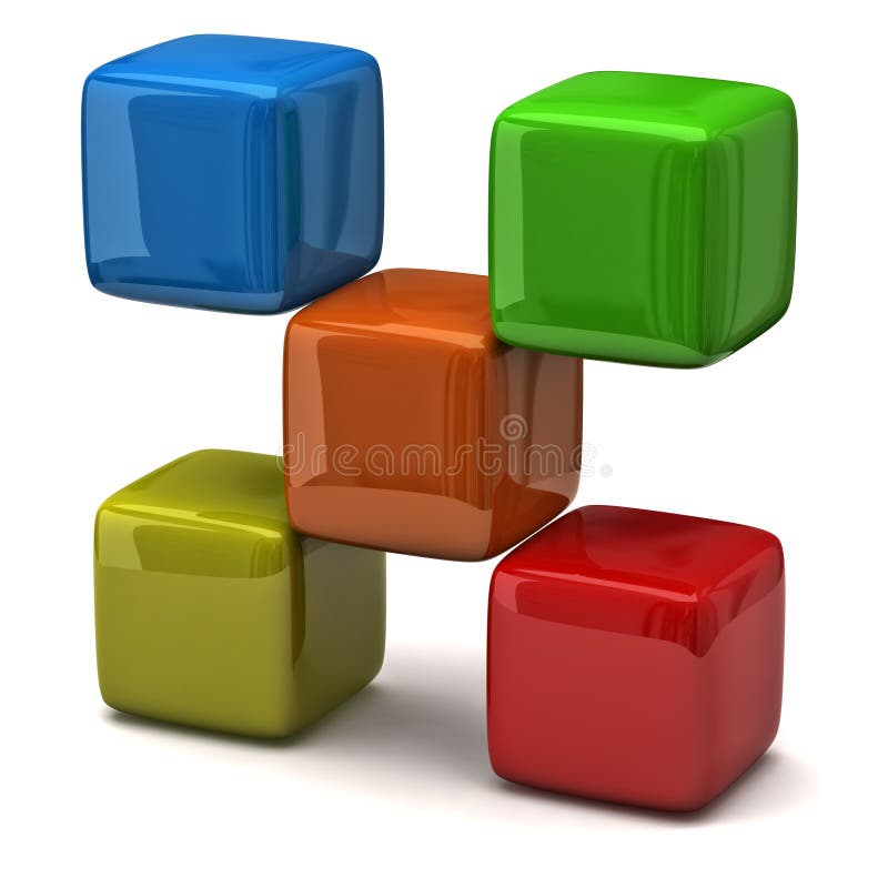 Cubos coloridos ilustração do vetor