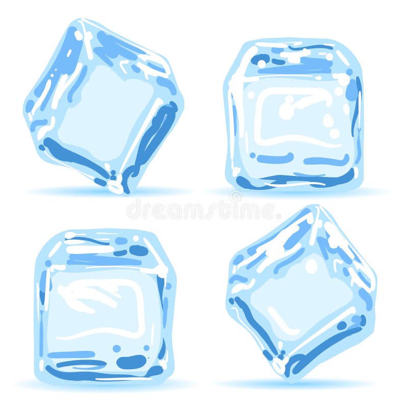 Cubos de hielo fijados ilustración del vector Cubos de hielo fijados ilustración del vector