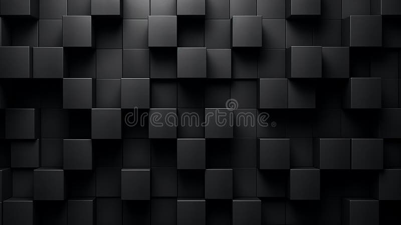 Cubos negros. fondo geométrico abstracto negro con cubos. ai generado