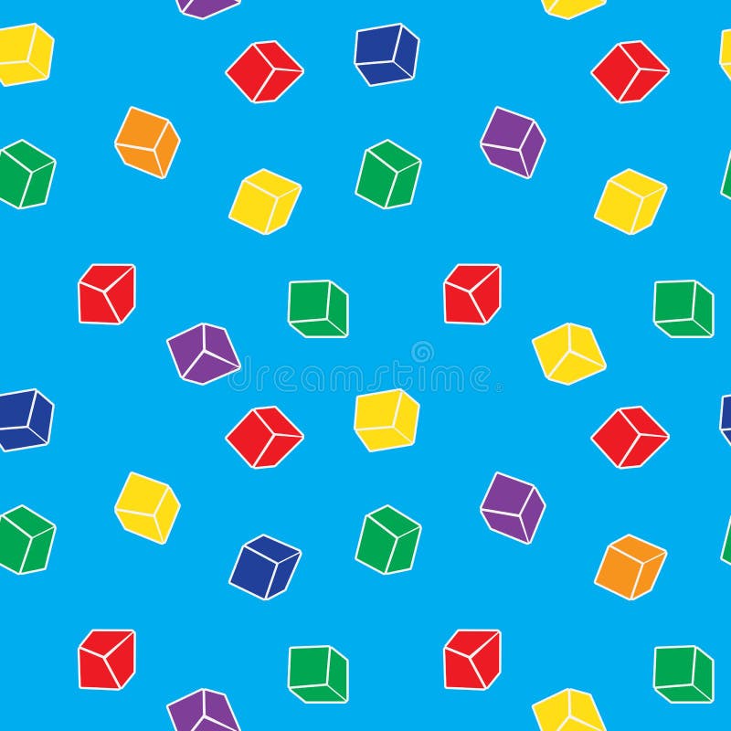 Cuburi colorate fără sudură, cu model abstract vectorial stock illustration