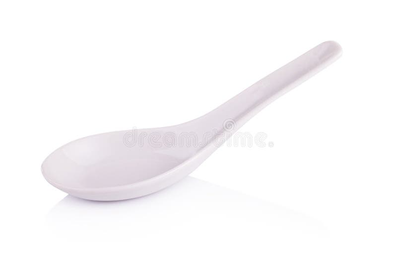 Download Cucchiaio Ceramico Su Fondo Bianco Con Il Percorso Di Ritaglio Fotografia Stock - Immagine di lifestyle, mangi: 56875014