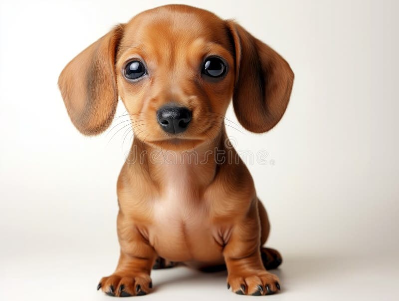 Cucciolo di dachshshum con pelliccia marrone liscia royalty illustrazione gratis