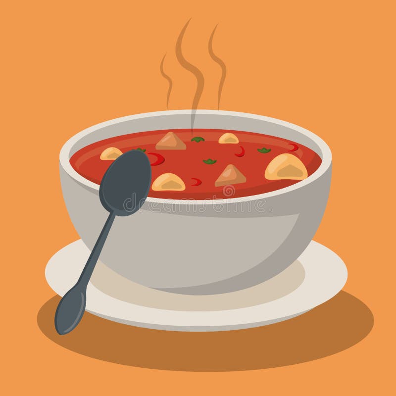 Cuchara caliente del plato del cuenco de las verduras de las pastas de la sopa libre illustration