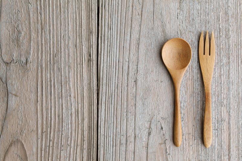 Cuchara y fork de madera imagenes de archivo Cuchara y fork de madera imagenes de archivo