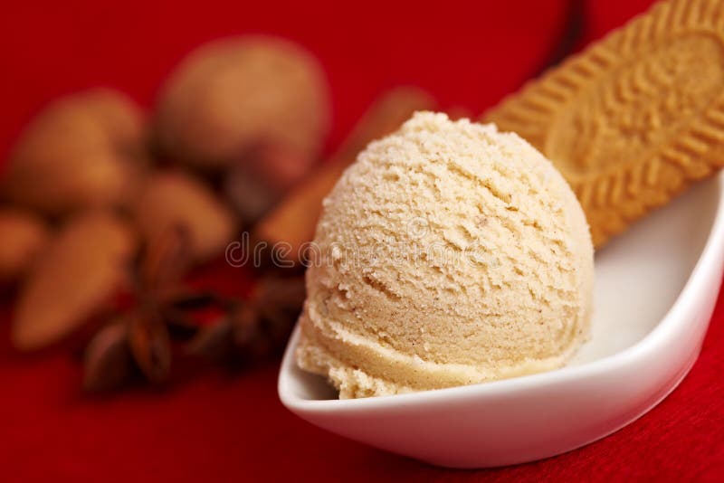 Cucharada del helado del pan de jengibre fotografía de archivo libre de regalías Cucharada del helado del pan de jengibre fotografía de archivo libre de regalías