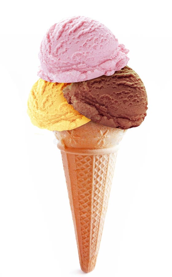 Cucharadas del helado en un cono imagenes de archivo Cucharadas del helado en un cono imagenes de archivo