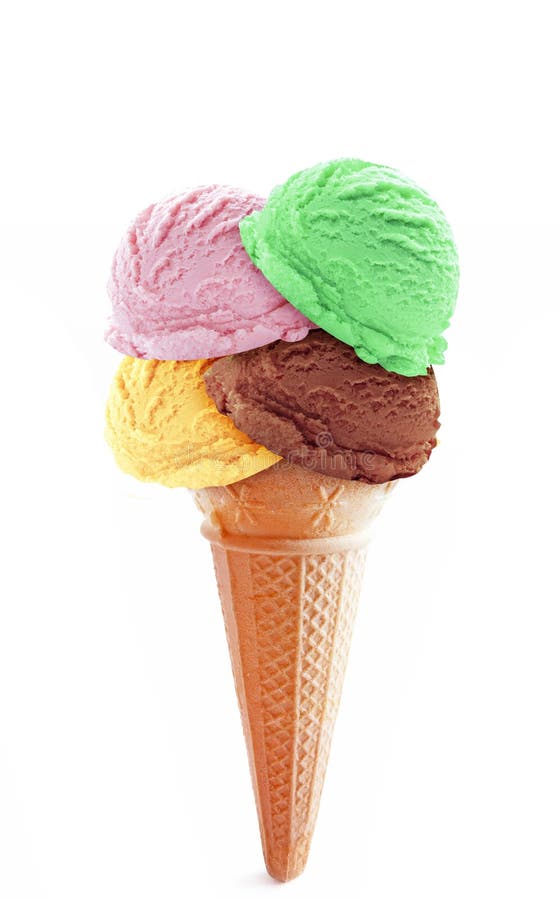 Cucharadas del helado en un cono fotografía de archivo Cucharadas del helado en un cono fotografía de archivo