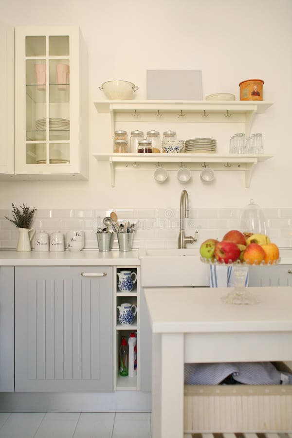 Modern white kitchen with antique look. Modern white kitchen with antique look