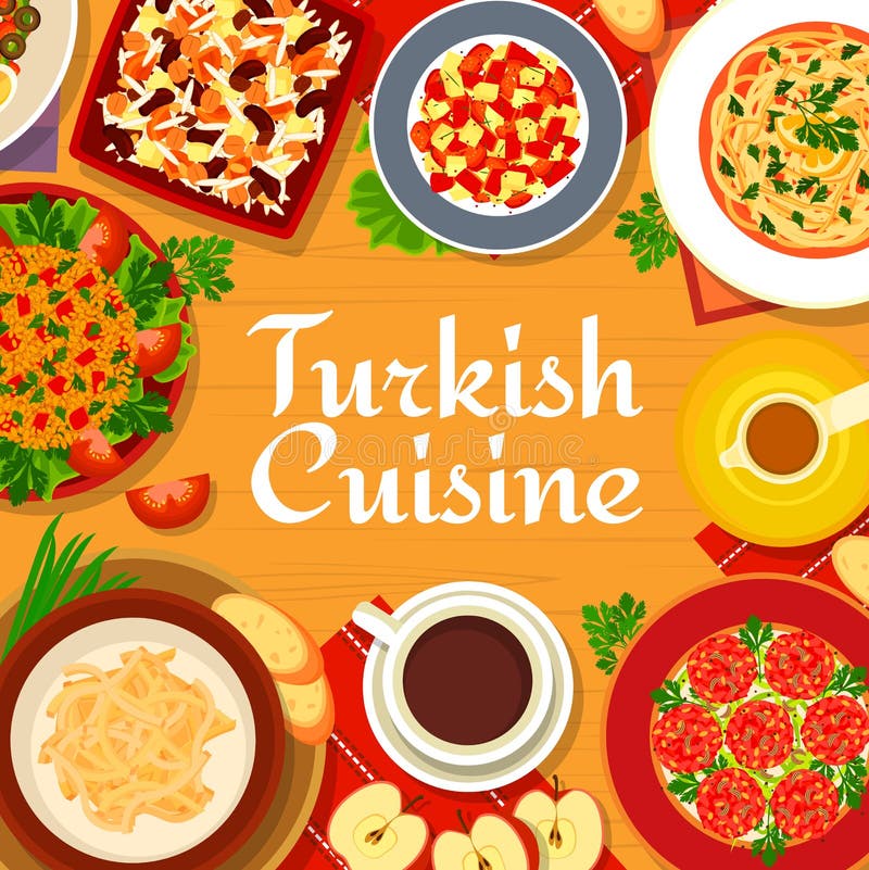 Cucina turca con pasti al ristorante royalty illustrazione gratis
