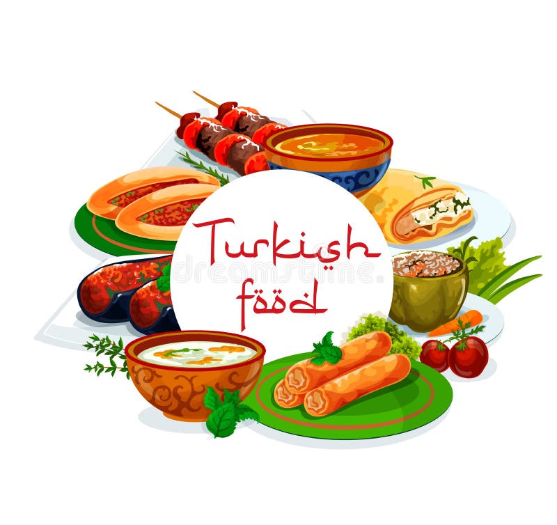Cucina turca - menu alimenti autentici royalty illustrazione gratis