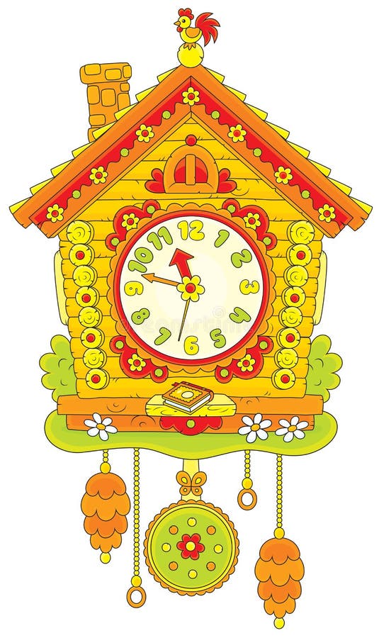 Cuckooclock set. EPS 10 stock illustration. Illustration of time