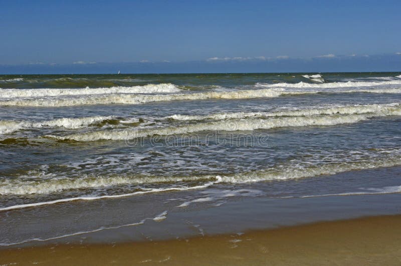 Cucq; Stella Plage, France April 3 2017 Beach Stock Photo Image