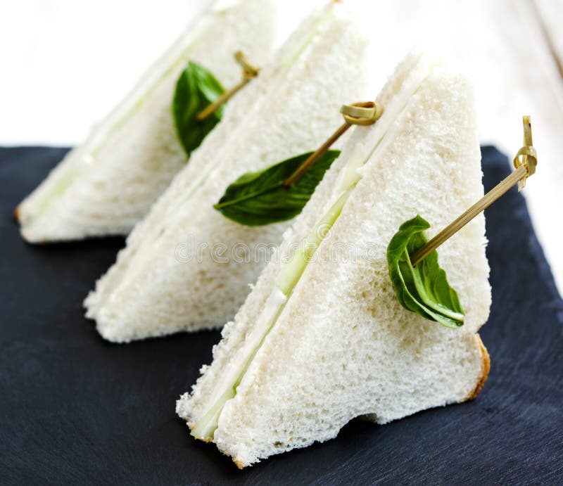 Cucumber and Cream Cheese Sandwiches Stock Photo Image of gourmet