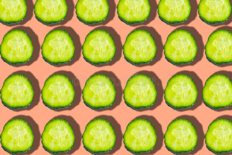 Cucumber pattern on pink background