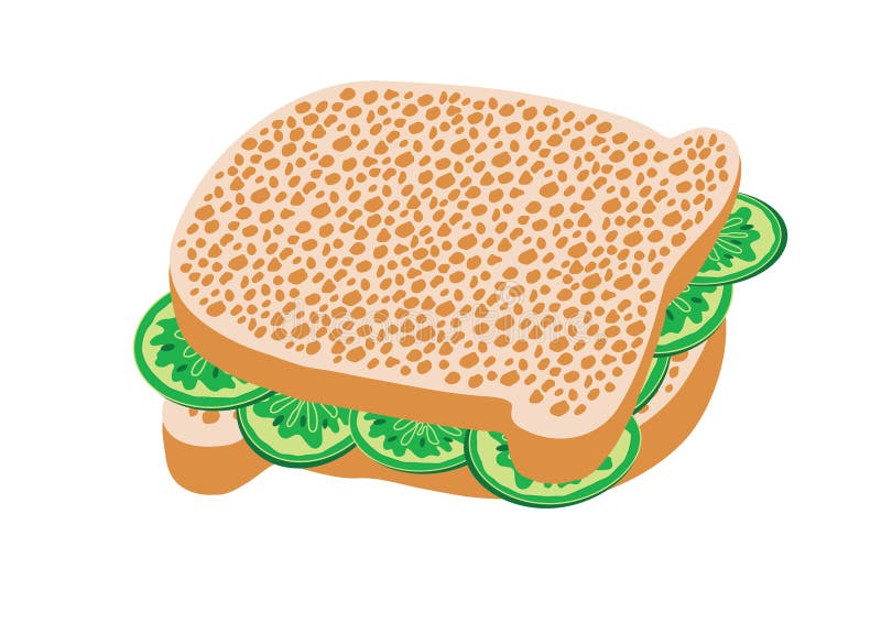 Cucumber sandwich. stock vector. Illustration of sandwich 36574373