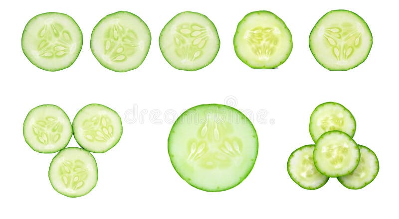 Cucumber slice isolated on white background