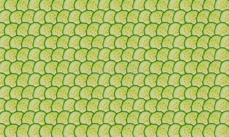 Thin cucumbers slices folded into rows as background. Circular slices stock images, royalty-free photos and pictures