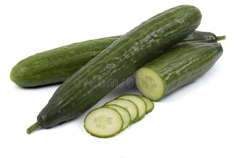 Fresh Organic Cucumbers Whole Slices On Stock Photo 2164826465