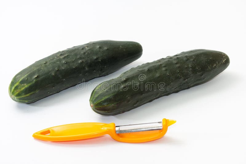 Peeled Cucumber with Shelled Peel Stock Photo Image of garnish