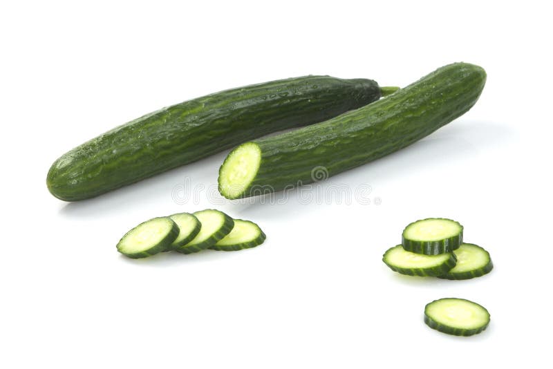 Fresh Organic Cucumbers Whole Slices On Stock Photo 2164826465