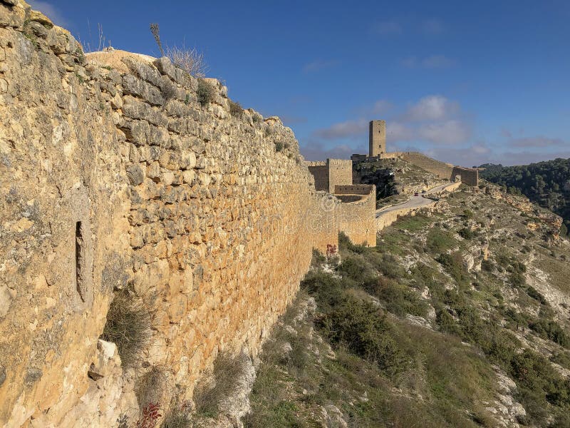 西班牙阿拉孔昆坎城墙 免版税库存图片