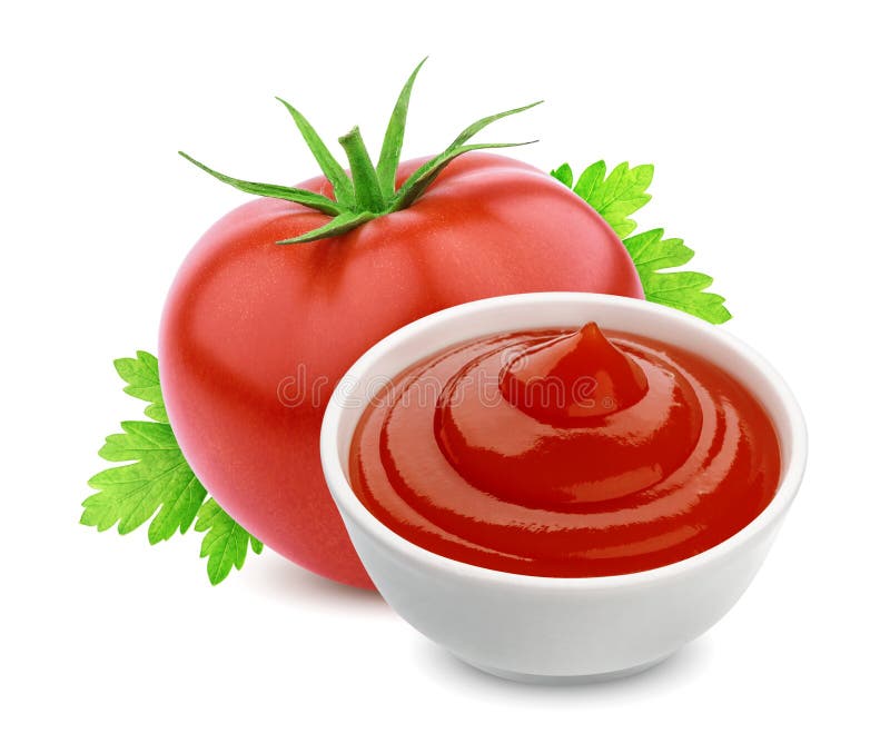 Cuenco de salsa de tomate aislado en el fondo blanco foto de archivo Cuenco de salsa de tomate aislado en el fondo blanco foto de archivo
