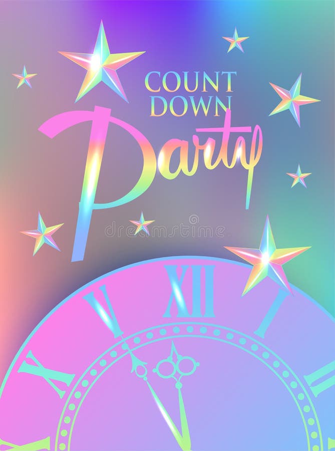 Cuenta abajo de la bandera colorida con las estrellas y el reloj libre illustration Cuenta abajo de la bandera colorida con las estrellas y el reloj libre illustration