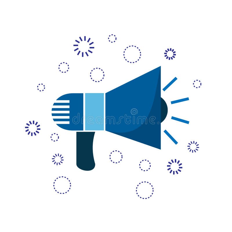 Cuerno del azul del icono del márketing Publicidad de la muestra stock de ilustración Cuerno del azul del icono del márketing Publicidad de la muestra stock de ilustración