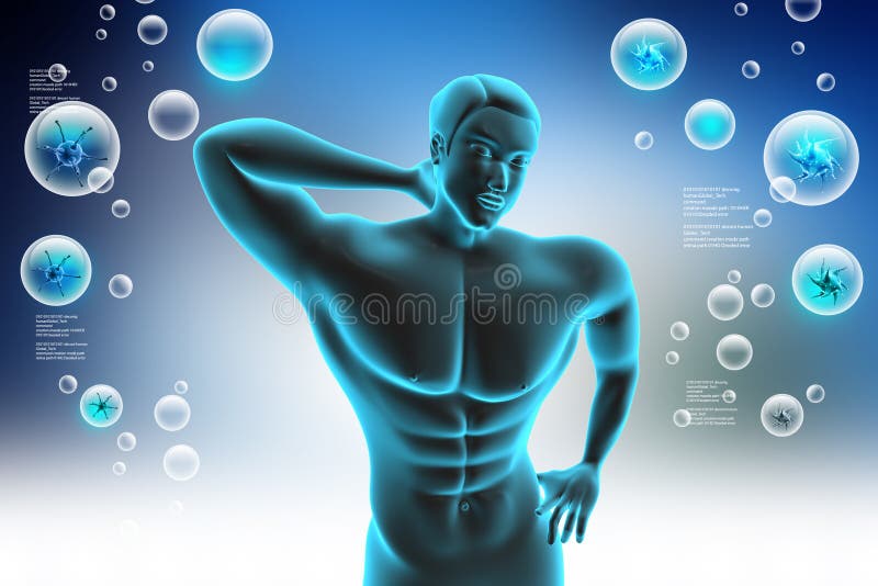 Cuerpo humano con dolor de espalda stock de ilustración Cuerpo humano con dolor de espalda stock de ilustración