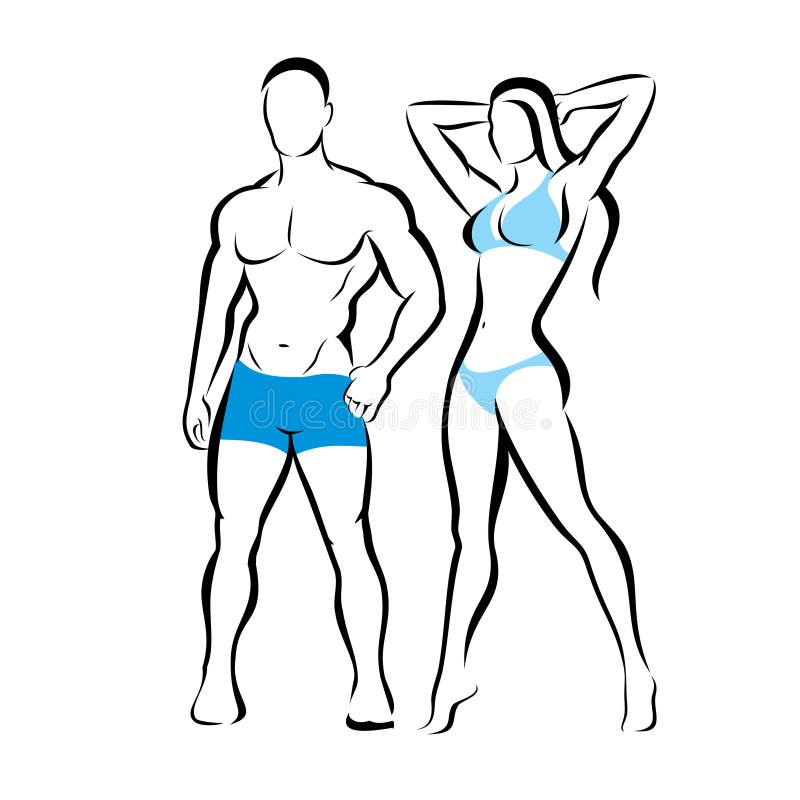 Cuerpo Perfecto Del Hombre Y De La Mujer Ilustración del Vector -  Ilustración de elemento, creativo: 99678357