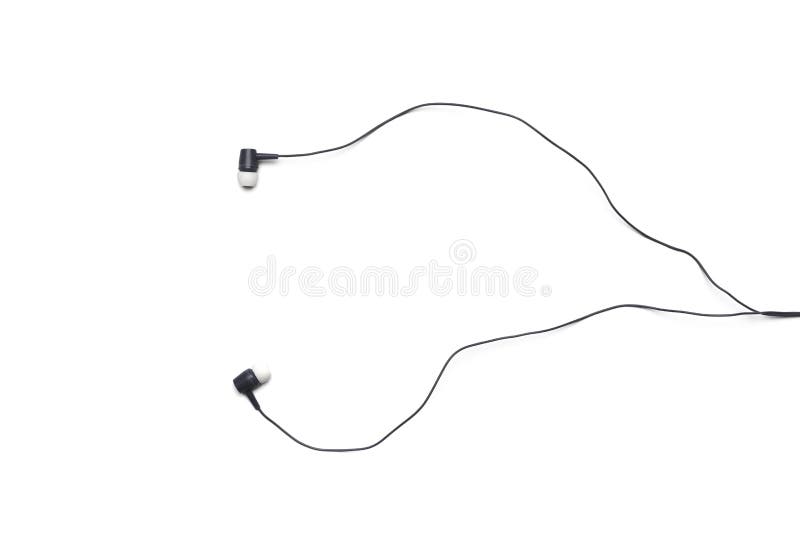 Cuffie nere isolate su fondo bianco fotografia stock