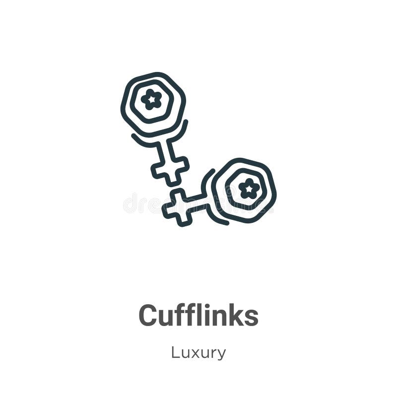 Cufflinks Outline Vector Icon. Thin Line Black Cufflinks Icon, Flat